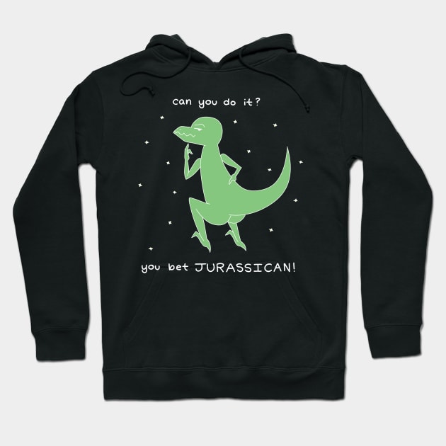 Jurassican Dinosaur White Hoodie by Cute and Simple